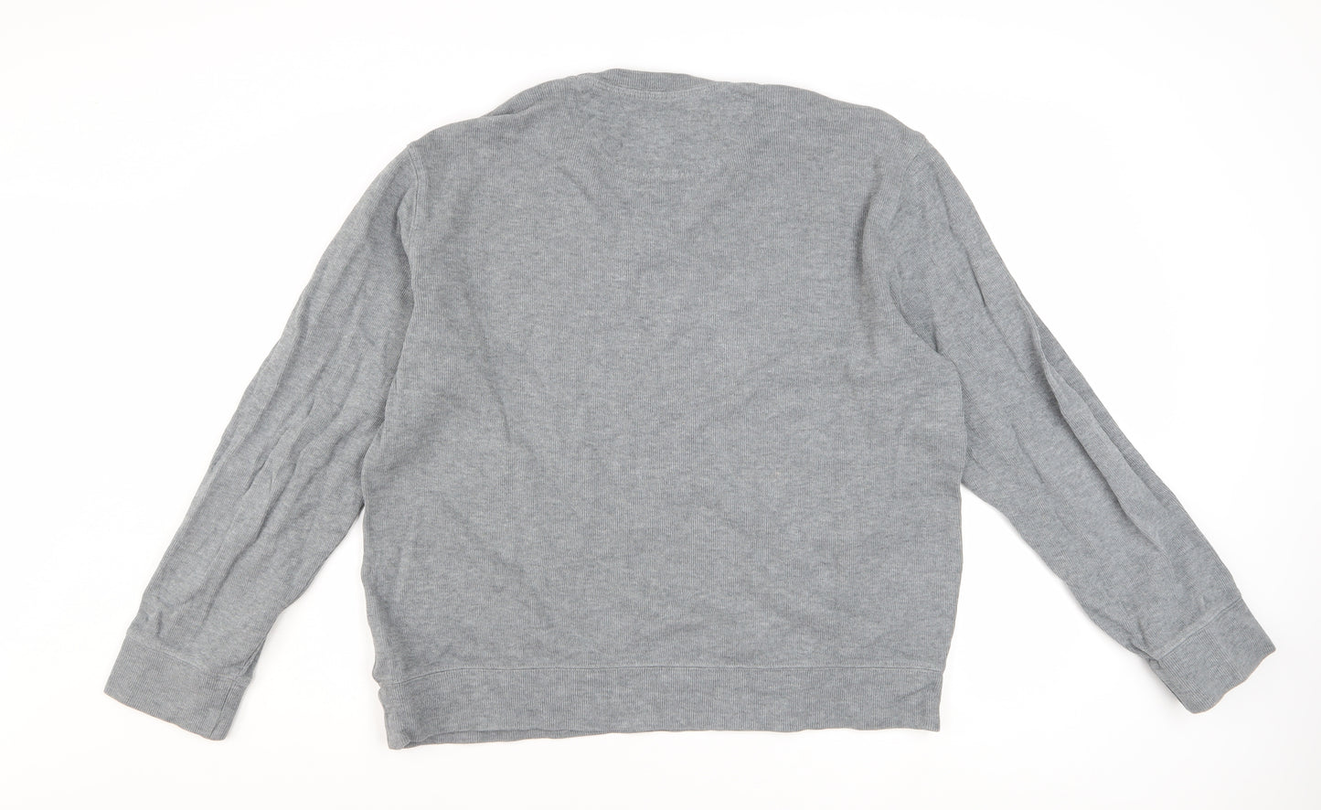 Lands' End Men's Grey Cotton Crew Neck Sweatshirt M Regular Fit