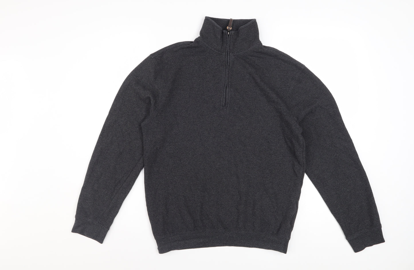 Hudson River Men's Grey 1/2 Zip Knit Jumper Size S