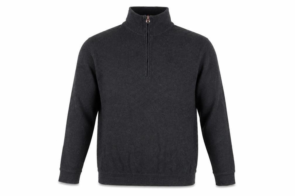 Front view of Hudson River Men's Grey 1/2 Zip Knit Jumper, size S