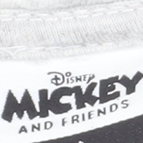 Disney Mickey & Friends Grey 1/4 Zip Sweatshirt Women L 16-18
