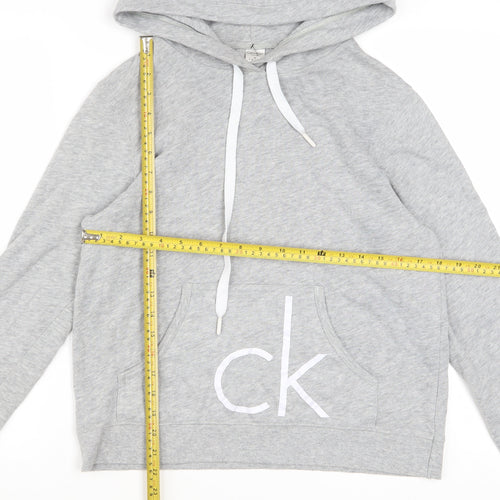 Calvin Klein Women Grey Hoodie Medium Cotton Blend CK Logo