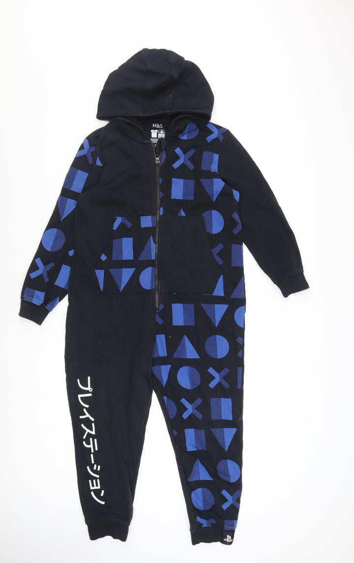 Marks and Spencer Boys Black PlayStation Hooded One Piece 9-10 Years