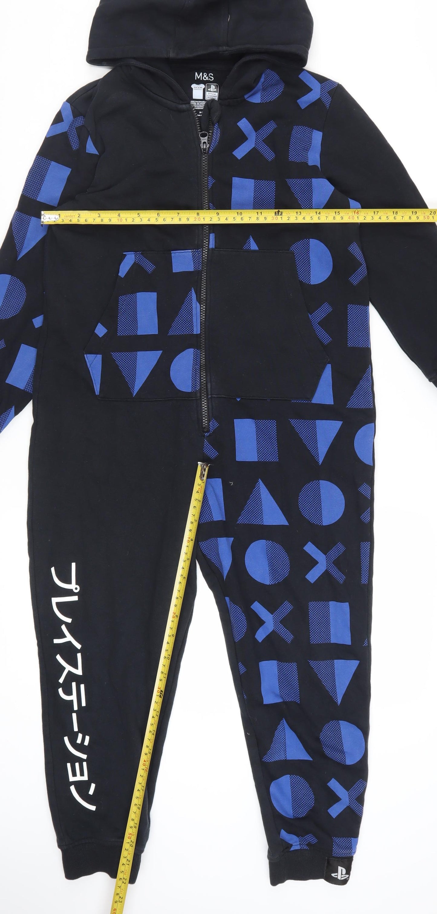 Marks and Spencer Boys Black PlayStation Hooded One Piece 9-10 Years