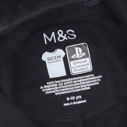 Marks and Spencer Boys Black PlayStation Hooded One Piece 9-10 Years