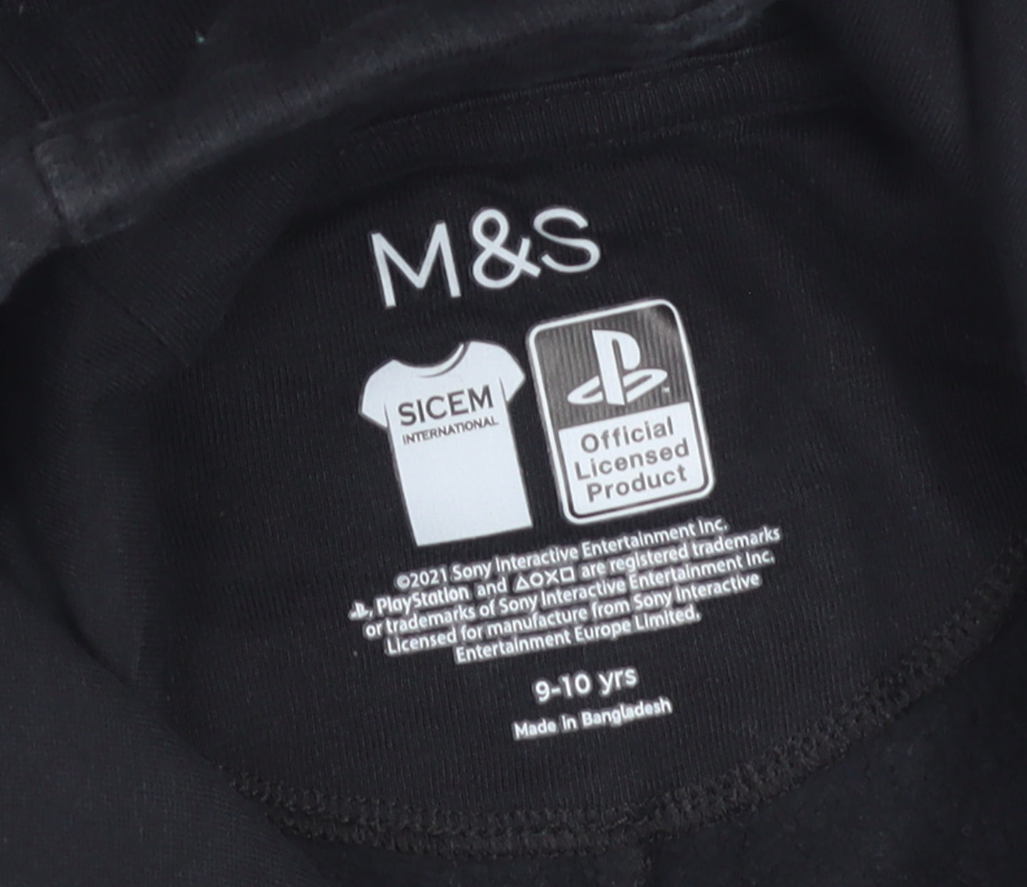 Marks and Spencer Boys Black PlayStation Hooded One Piece 9-10 Years