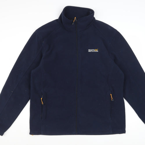 Regatta Mens Blue Fleece Full Zip Jacket Size L Outdoor Casual