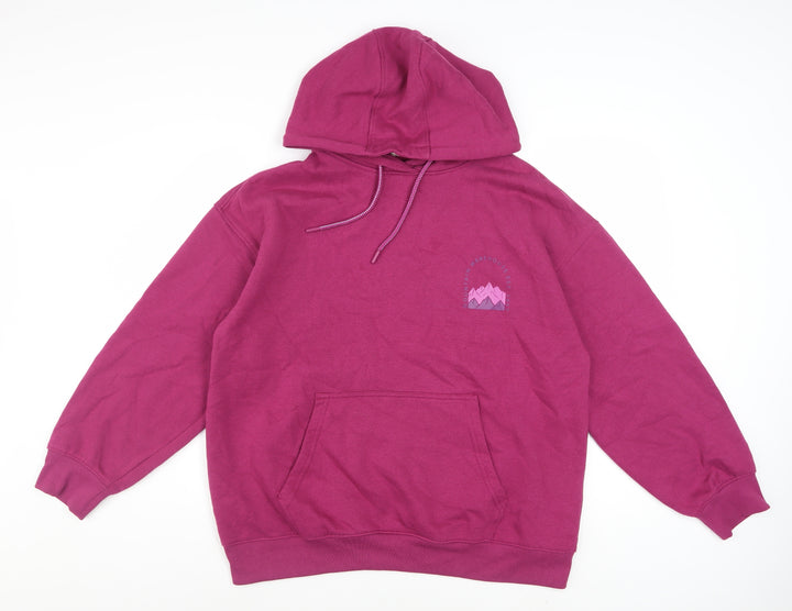 Mountain Warehouse Women’s Pink Hoodie UK 14 Pullover Cotton Blend