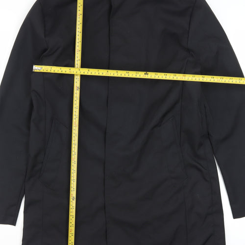 Brave Soul Men's Black Polyester Overcoat M Regular Fit Stand Collar