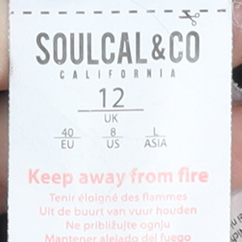 SoulCal & Co Women’s Black Long Hooded Puffer Coat Size 12