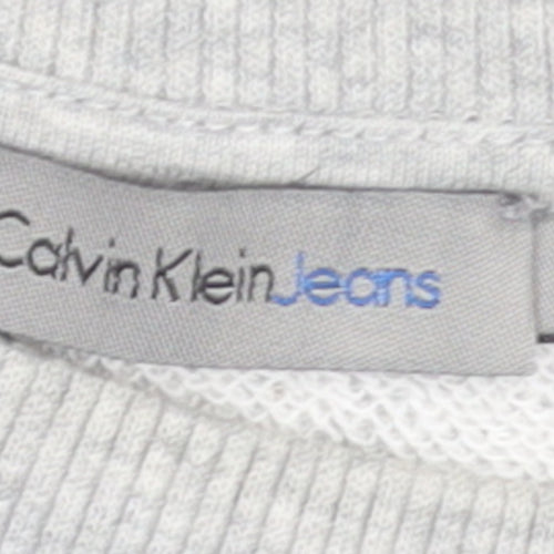 Calvin Klein Jeans Womens Grey Logo Pullover Sweatshirt Size L