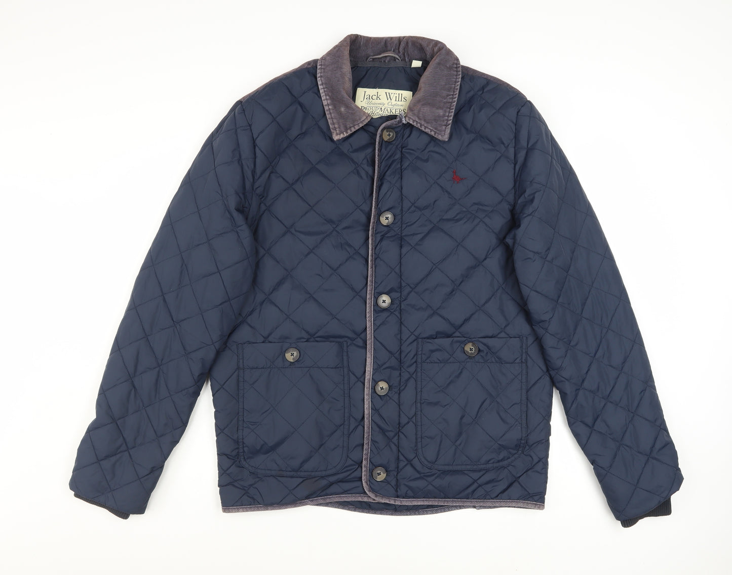 Jack Wills Men's Blue Quilted Nylon Jacket Size L Casual Country Style