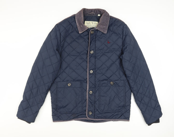 Jack Wills Men's Blue Quilted Nylon Jacket Size L Casual Country Style