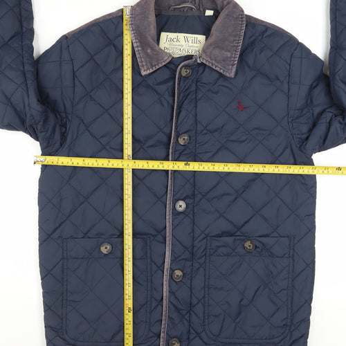 Jack Wills Men's Blue Quilted Nylon Jacket Size L Casual Country Style