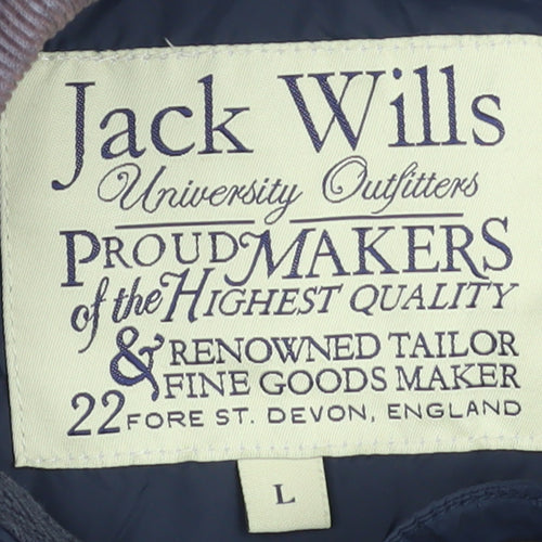 Jack Wills Men's Blue Quilted Nylon Jacket Size L Casual Country Style