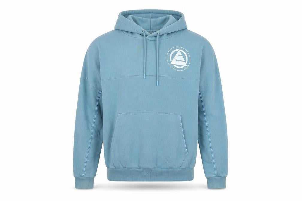 Front view of Disney Men's Blue XL Pullover Hoodie Graphic Logo Cotton Blend