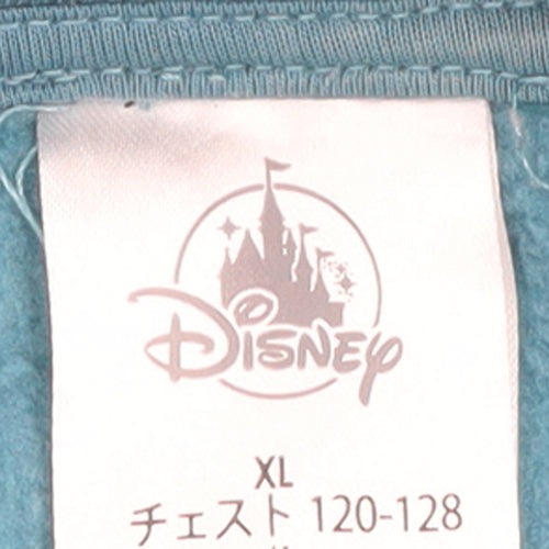 Disney Men's Blue XL Pullover Hoodie Graphic Logo Cotton Blend