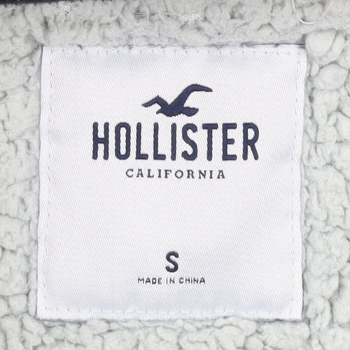 Hollister Women Black Full Zip Hoodie Small Sherpa Lined Casual