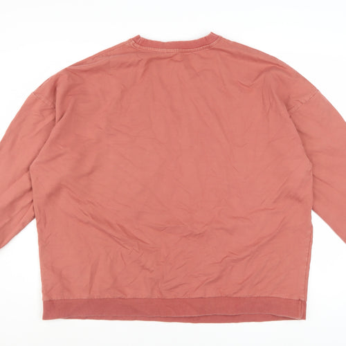 V by Very Womens Pink Graphic Pullover Sweatshirt Size 24 Cotton Blend