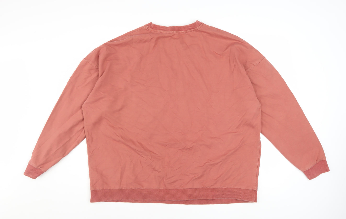 V by Very Womens Pink Graphic Pullover Sweatshirt Size 24 Cotton Blend