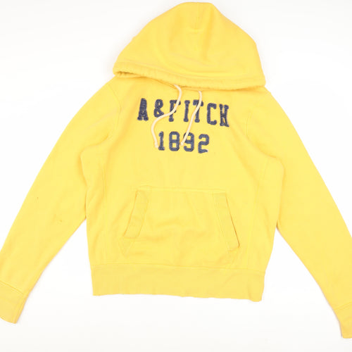 Abercrombie & Fitch Men’s Yellow Pullover Hoodie XL Embroidered Classic