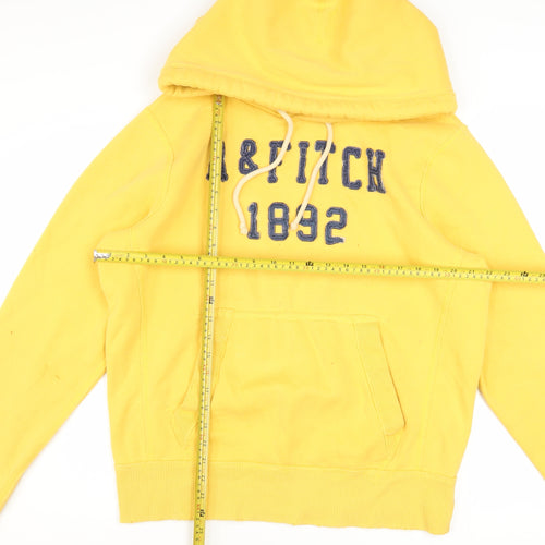 Abercrombie & Fitch Men’s Yellow Pullover Hoodie XL Embroidered Classic