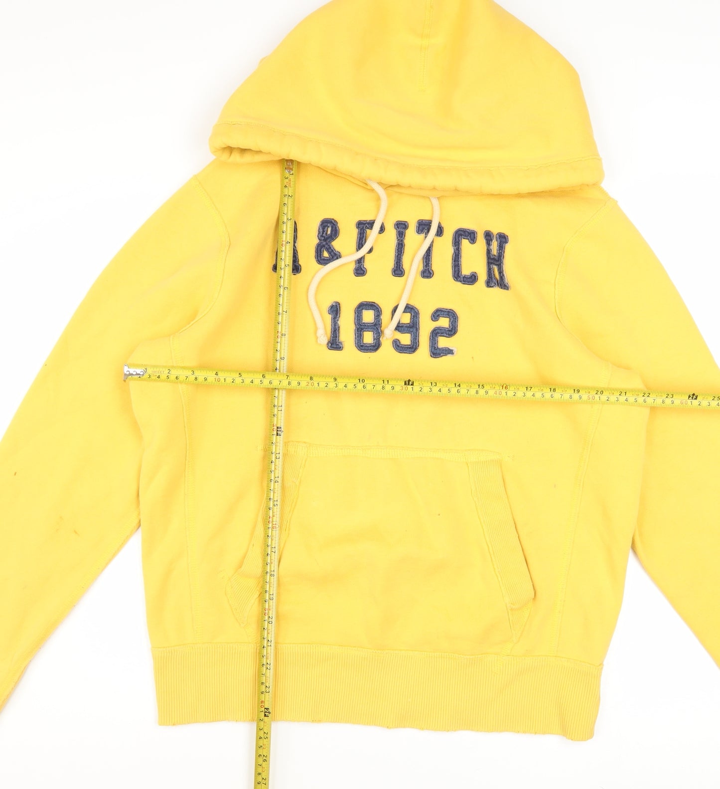 Abercrombie & Fitch Men’s Yellow Pullover Hoodie XL Embroidered Classic