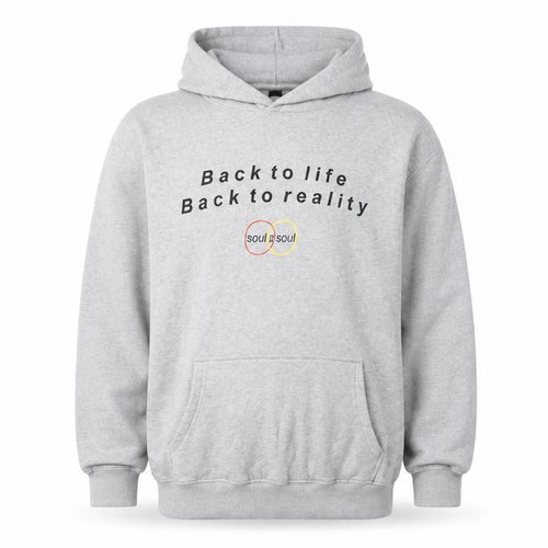Soul II Soul Men's Grey Hoodie L Pullover Graphic Print Cotton