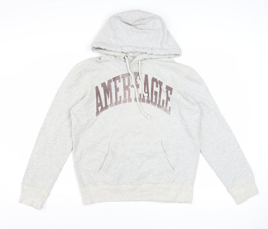 American Eagle Outfitters Mens Grey XS Pullover Hoodie Athletic Fit Logo