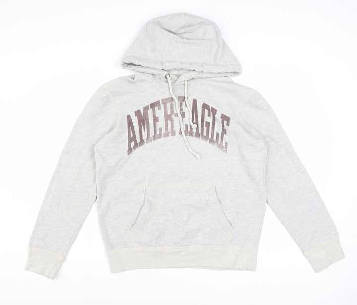 American Eagle Outfitters Mens Grey XS Pullover Hoodie Athletic Fit Logo