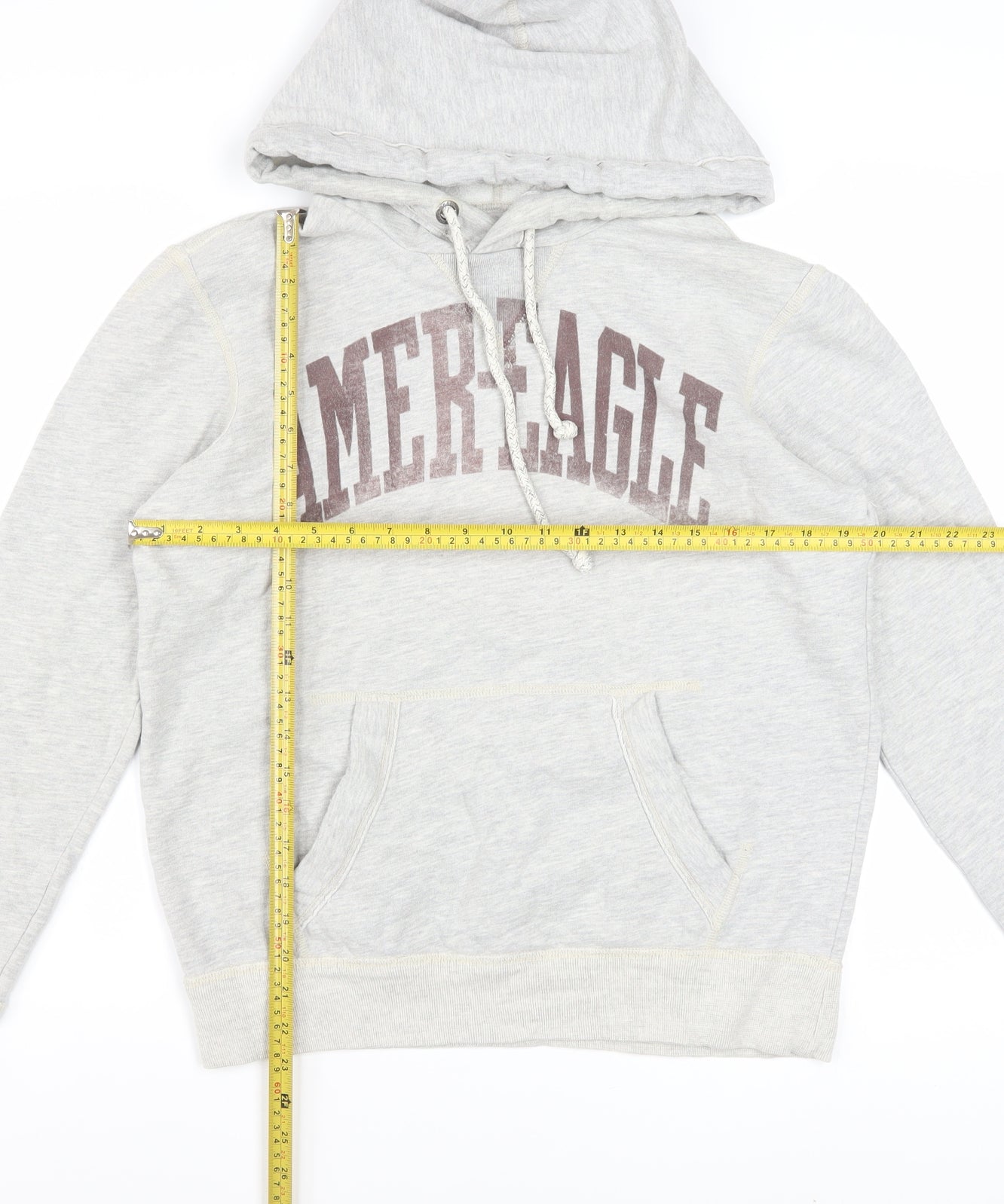 American Eagle Outfitters Mens Grey XS Pullover Hoodie Athletic Fit Logo