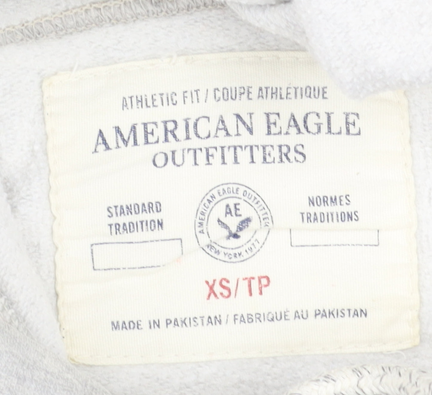 American Eagle Outfitters Mens Grey XS Pullover Hoodie Athletic Fit Logo