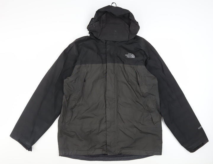 The North Face Men's Black L Hooded Waterproof Rain Jacket