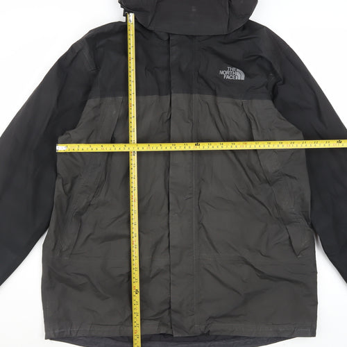 The North Face Men's Black L Hooded Waterproof Rain Jacket