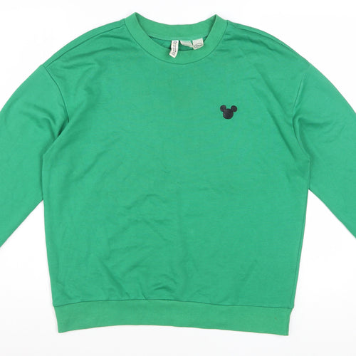 Disney Women’s Green Crew Neck Pullover Sweatshirt Size 12