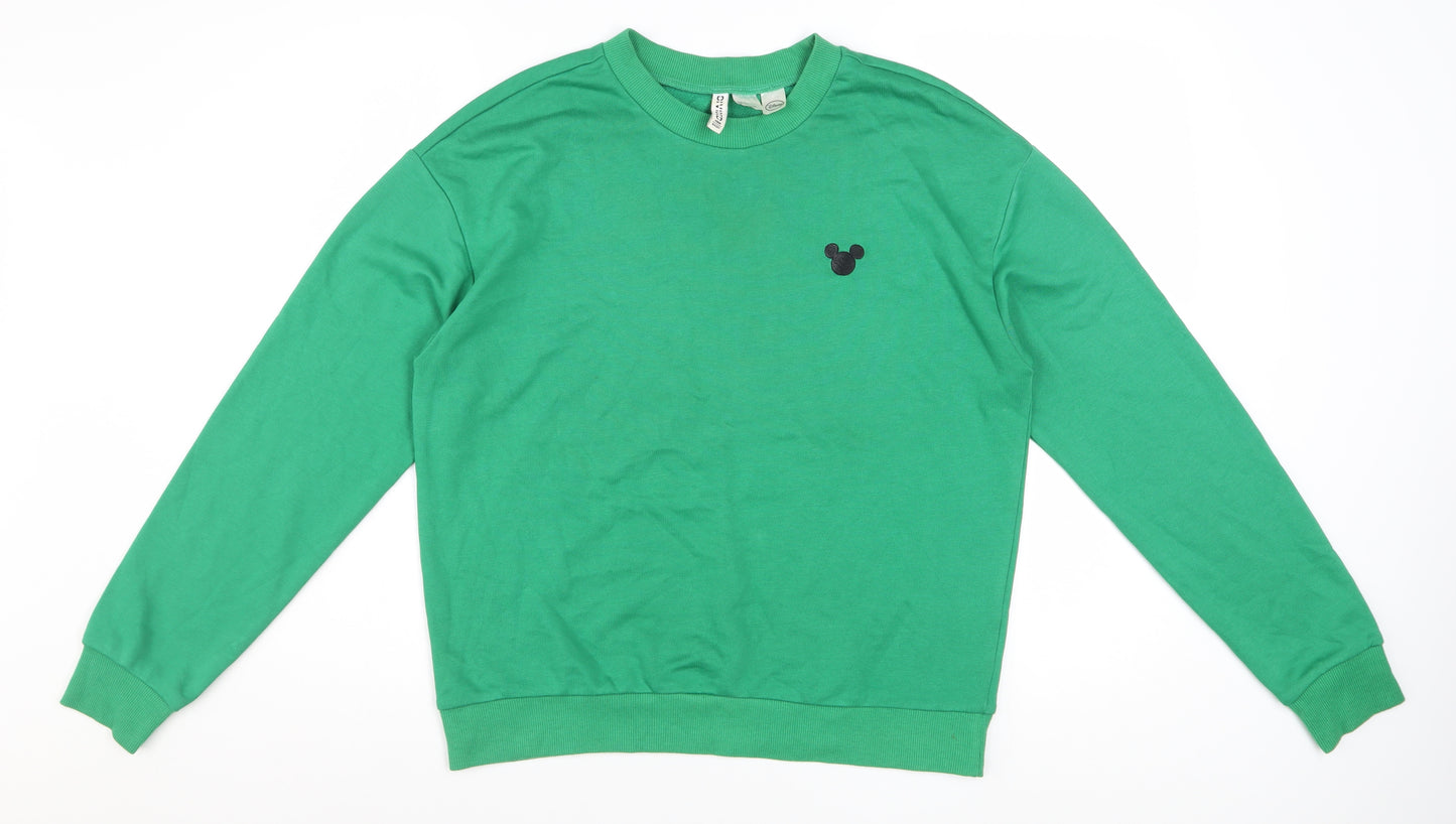 Disney Women’s Green Crew Neck Pullover Sweatshirt Size 12