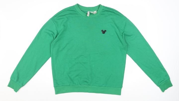 Disney Women’s Green Crew Neck Pullover Sweatshirt Size 12