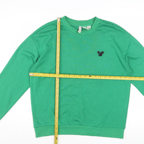 Disney Women’s Green Crew Neck Pullover Sweatshirt Size 12