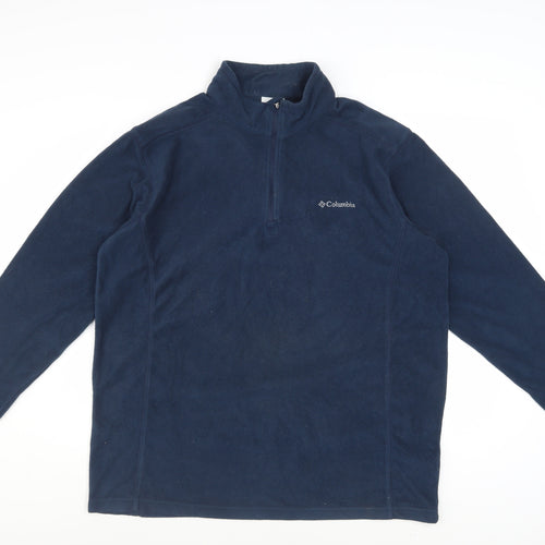 Columbia Mens Blue Fleece 1/4 Zip Pullover Sweatshirt XL