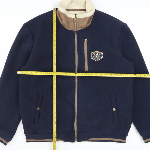 Atlas for Men Blue Fleece Lined Zip Up Jacket L Boys Casual