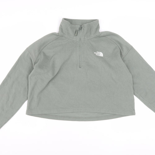 The North Face Womens Green 1/4 Zip Fleece Pullover Sweatshirt L