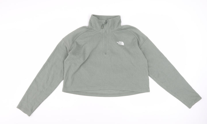 The North Face Womens Green 1/4 Zip Fleece Pullover Sweatshirt L