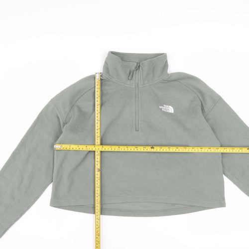 The North Face Womens Green 1/4 Zip Fleece Pullover Sweatshirt L