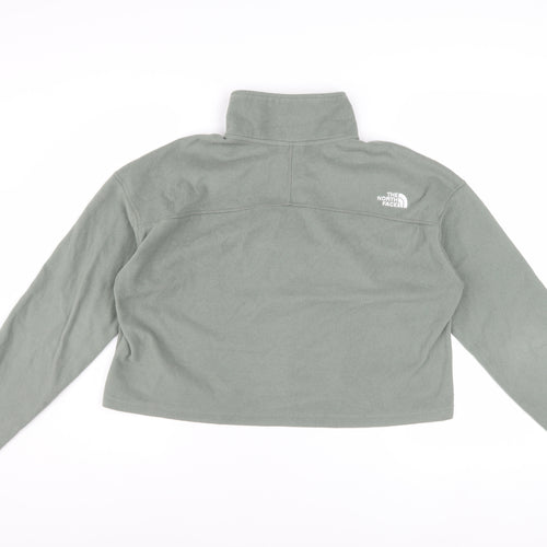 The North Face Womens Green 1/4 Zip Fleece Pullover Sweatshirt L