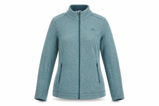 Front view of Quechua Women Blue Fleece Full Zip Outdoor Jacket, size 12