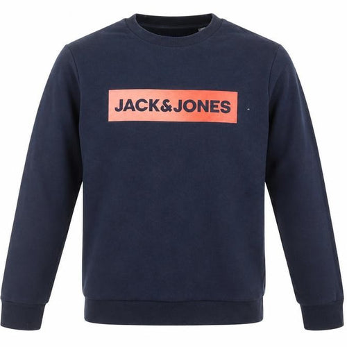 Jack & Jones Mens Blue Pullover Sweatshirt Size S Crew Neck Logo