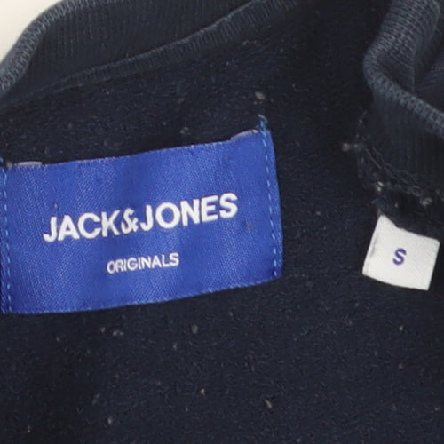 Jack & Jones Mens Blue Pullover Sweatshirt Size S Crew Neck Logo