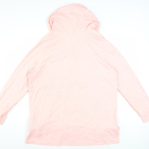White Stuff Women Pink Long Sleeve Pullover Hoodie UK 18 Cotton