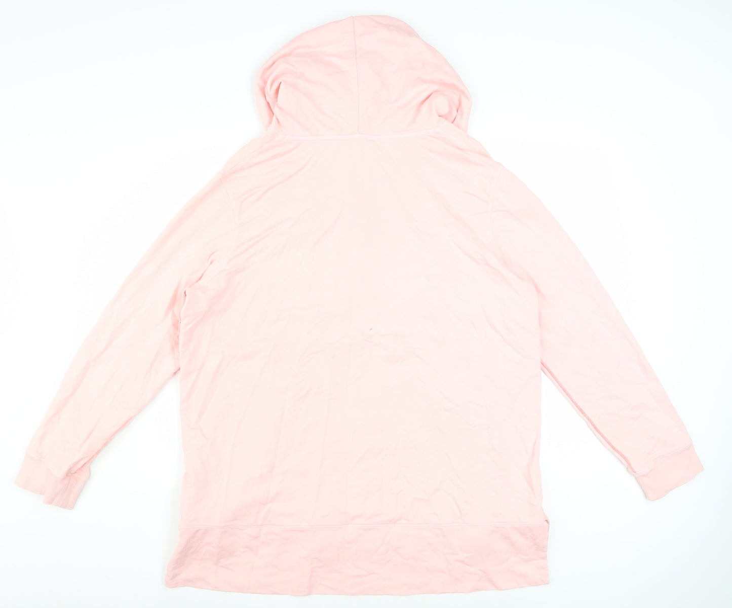 White Stuff Women Pink Long Sleeve Pullover Hoodie UK 18 Cotton