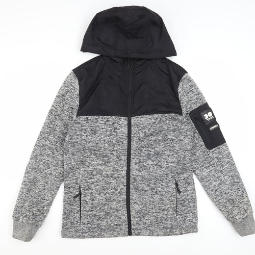 Crosshatch Men's Grey Hooded Full Zip Jacket Size M
