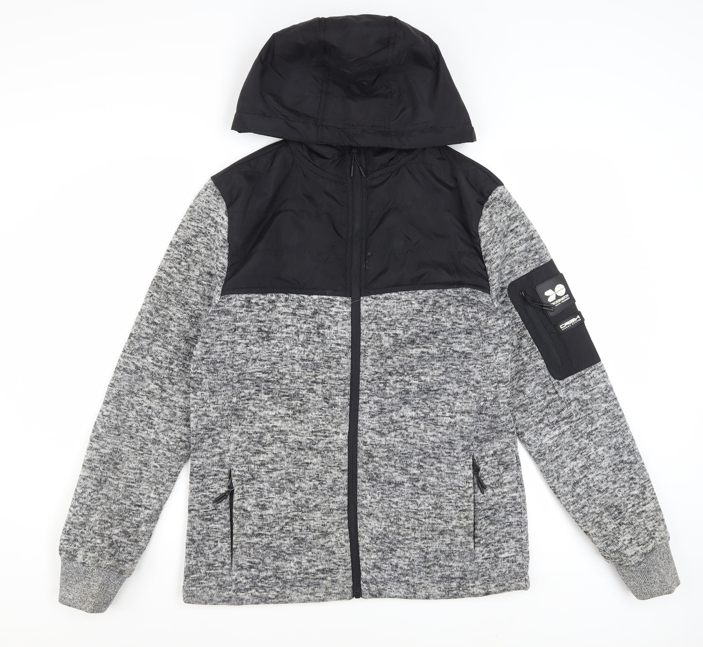 Crosshatch Men's Grey Hooded Full Zip Jacket Size M